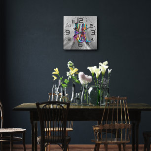 Holographique Bottes de Cowboy Acrylique Horloge m