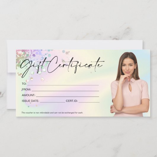 holographique carte cadeau moderne certificat ajou (Devant)