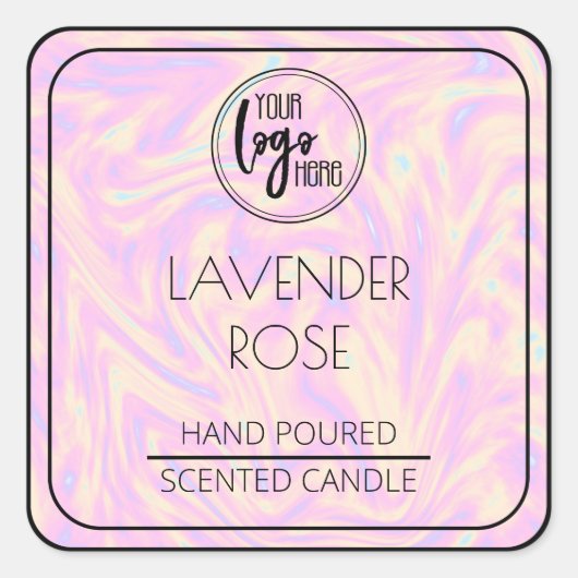 Holographique Et Noir Votre Logo Soy Étiquette Bou (Devant)