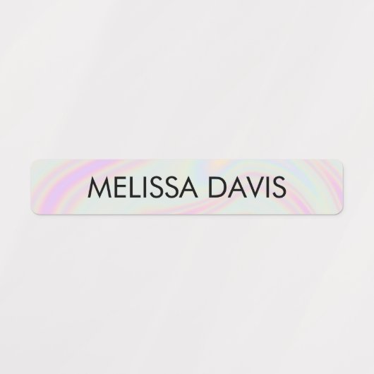 Holographique Gradient Kids étanche Nom Étiquettes (Design 1)