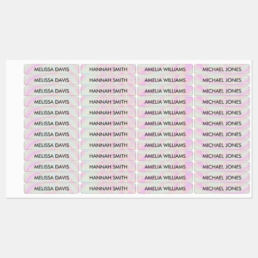 Holographique Gradient Kids étanche Nom Étiquettes (Feuille)