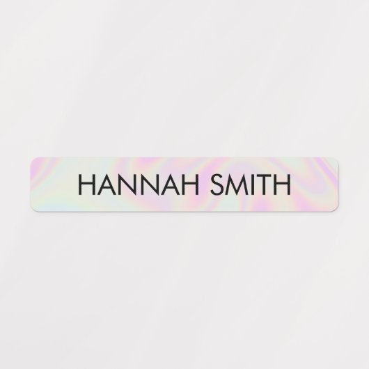 Holographique Gradient Kids étanche Nom Étiquettes (Design 2)
