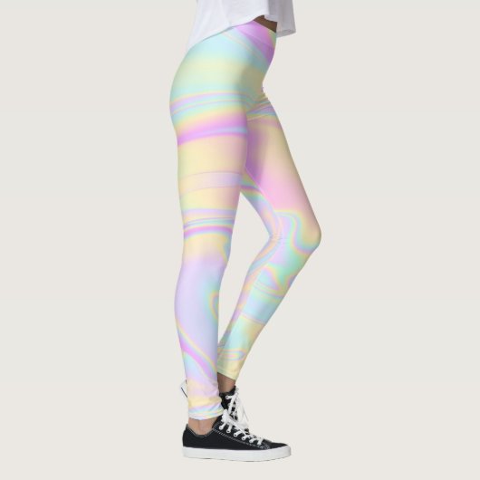 Holographique Iridescente Pastel Leggings arc-en-c (Droite)