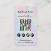 Holographique -Médias sociaux QR Code Carte de vis (Devant)
