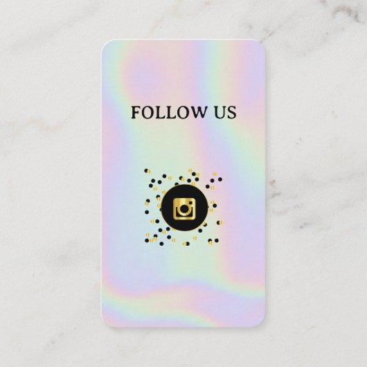 Holographique -Médias sociaux QR Code Carte de vis (Dos)