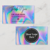 Holographique Merci tendance Salon Carte de visite (Devant / Derrière)
