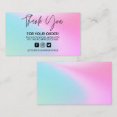 Holographique Merci tendance Salon Carte de visite (Devant / Derrière)