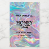 holographique minimaliste étiquette à bougie verti (Étiquettes simples)