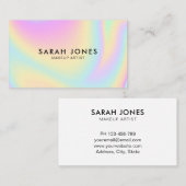 Holographique moderne minimaliste Carte de visite  (Devant / Derrière)