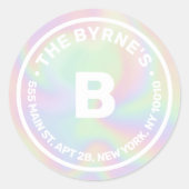 Holographique Monogramme Adresse Classic Sticker R (Devant)