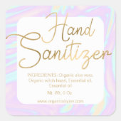 Holographique or Chic Étiquettes Sanitizer à la ma (Devant)