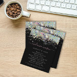 Holographique Parties scintillant Beauté Salon Noi<br><div class="desc">Elégante Parties scintillant Holographique moderne Salon de Beauté Flyer noir</div>