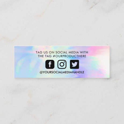 Holographique Pastel Média Insertion Mini Carte de (Dos)