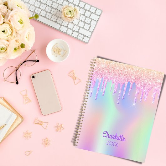 Holographique rose gouttes 2025