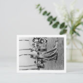 Holoku Hula Dancer met band PhotographyHawaii Briefkaart (Staand voorkant)