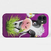 Holstein cow in grass over purple Case-Mate iPhone case (Achterkant (horizontaal))