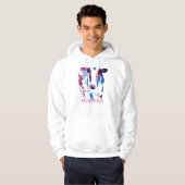 Holstein Cow in Paars en Blues Hoodie (Voorkant volledig)
