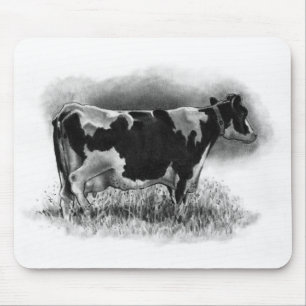 Holstein Cow: Oorspronkelijke potloodtekening: Mel Muismat