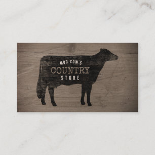 Holstein Cow Silhouette Rustic Style Visitekaartje