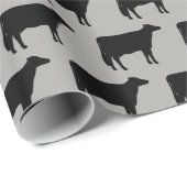 Holstein Cow Silhouettes Pattern Cadeaupapier (Rol Hoek)