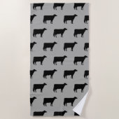 Holstein Cow Silhouettes Pattern Grey and Black Strandlaken (Voorkant)
