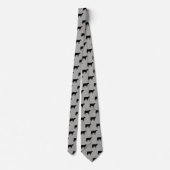 Holstein Cow Silhouettes Pattern Grey and Black Stropdas (Achterkant)