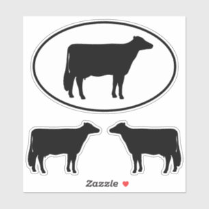 Holstein Cow Silhouettes Vinyl Sticker Set