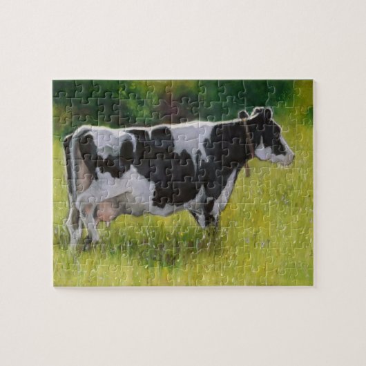 Holstein Dairy Cow: Oliepastel Legpuzzel (Horizontaal)