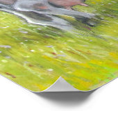 Holstein Dairy Koe in Deegwaren, Oliepastel Poster (Hoek)