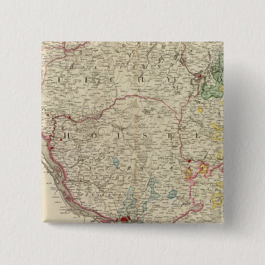 Holstein, Duitsland Vierkante Button 5,1 Cm (Voorkant)