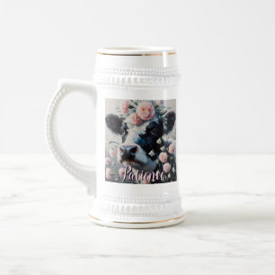Holstein Koe Bloemen Boerderij Boerderij Gepersona Bierpul