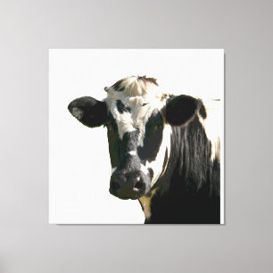Holstein Koe Boerderij Animal Dairy Black & White Canvas Afdruk