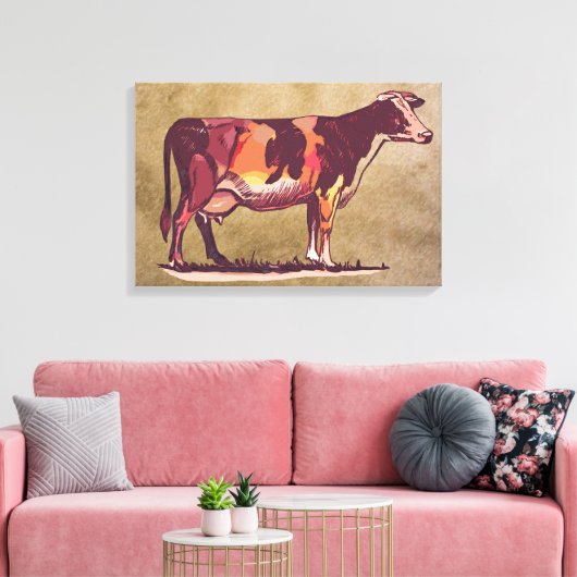Holstein Koe Canvas Afdruk (Insitu (Woonkamer))