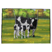 Holstein Koe & Cute Calf in zomerperiode Groot Cadeauzakje (Achterkant)