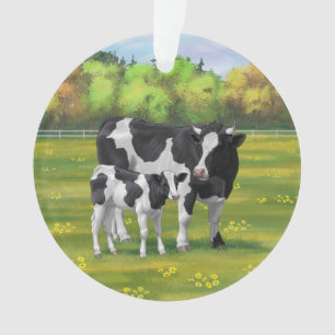 Holstein Koe & Cute Calf in zomerperiode Ornament