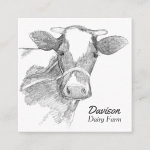 Holstein Koe Dairy Boerderij Animal Black White Vierkante Visitekaartje
