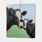Holstein Koe en Calf Keramisch Ornament (Links)
