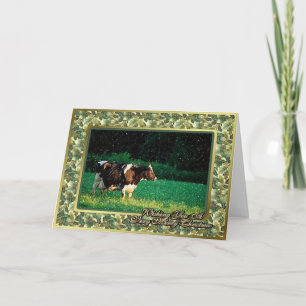 Holstein Koe Heifer Blank Kerst Kaart
