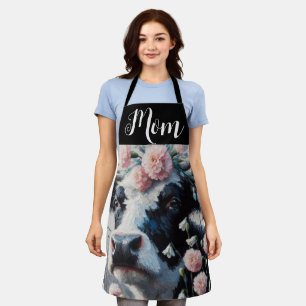 Holstein Koe in Bloemen Boerderij Boerderij Schild Schort