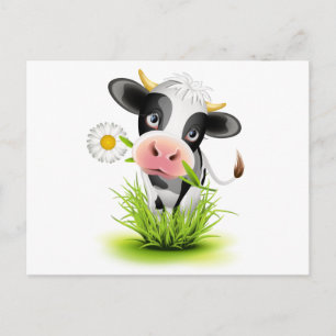 Holstein koe in gras briefkaart