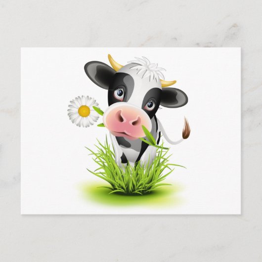 Holstein koe in gras briefkaart (Voorkant)