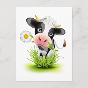 Holstein koe in gras briefkaart