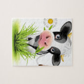 Holstein koe in gras legpuzzel (Horizontaal)