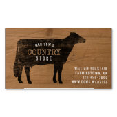 Holstein Koe Silhouette Rustic Style Magnetisch Visitekaartje (Voorkant)