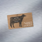 Holstein Koe Silhouette Rustic Style Magnetisch Visitekaartje (Voorbeeld)