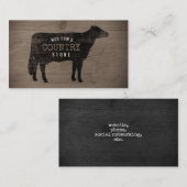 Holstein Koe Silhouette Rustic Style Visitekaartje (Voorkant / Achterkant)