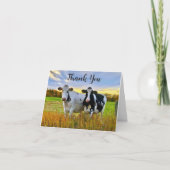 Holstein Vaches En Automne Merci Carte Note (Devant)