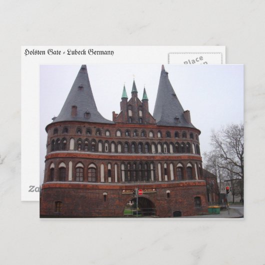 Holsten Gate - Lubeck Duitsland Briefkaart (Voorkant / Achterkant)