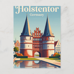Holstentor (Holst-poort), Lübeck Duitsland Briefkaart