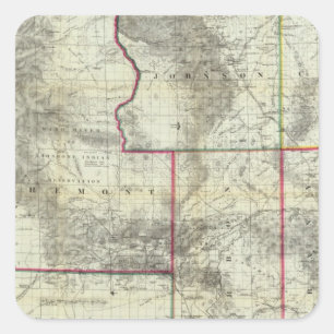 Holt's nieuwe kaart, Wyoming Vierkante Sticker